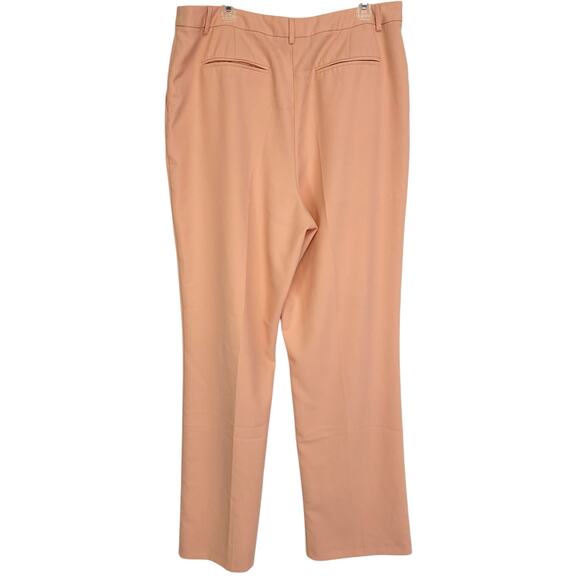 ASOS Tall High Waist Trousers Peach Pink Straight Leg Dress Pants Size 14 Long - Picture 7 of 11